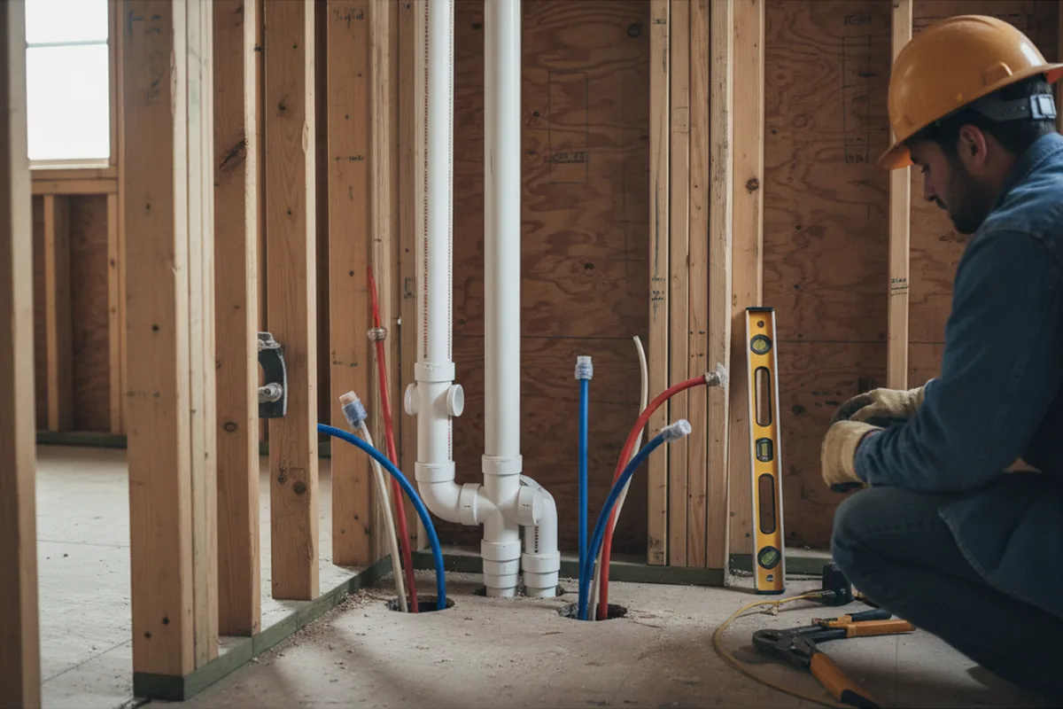 Drain and supply rough-in during Toilet Repair and Installation in West Warren